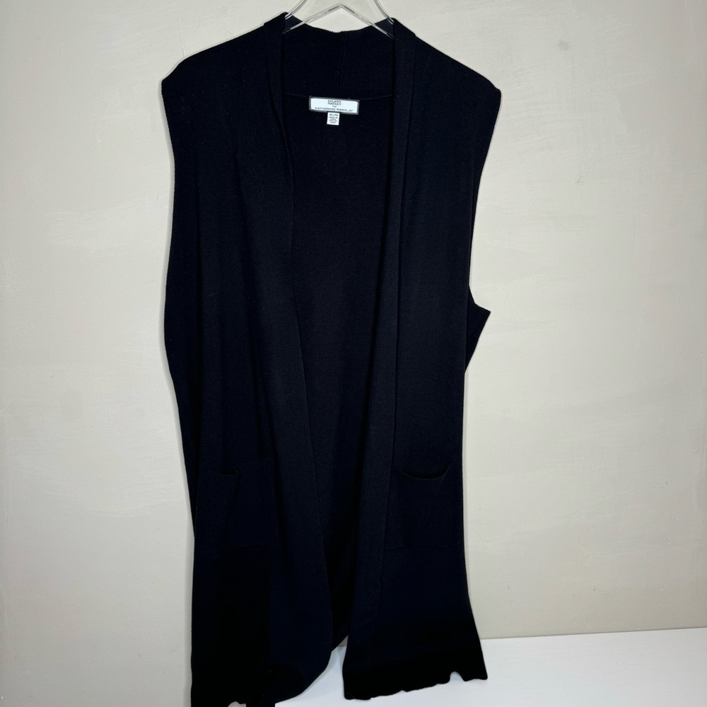 Hilary Radley for Katherine Barclay WOMEN'S long CARDIGAN black XL